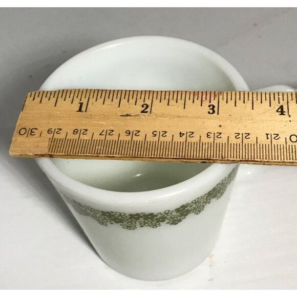 Pyrex Coffee Mug Crazy Daisy Green Floral Milk Glass Vtg 3.5" Pick Quantity MCM - Picture 7 of 7
